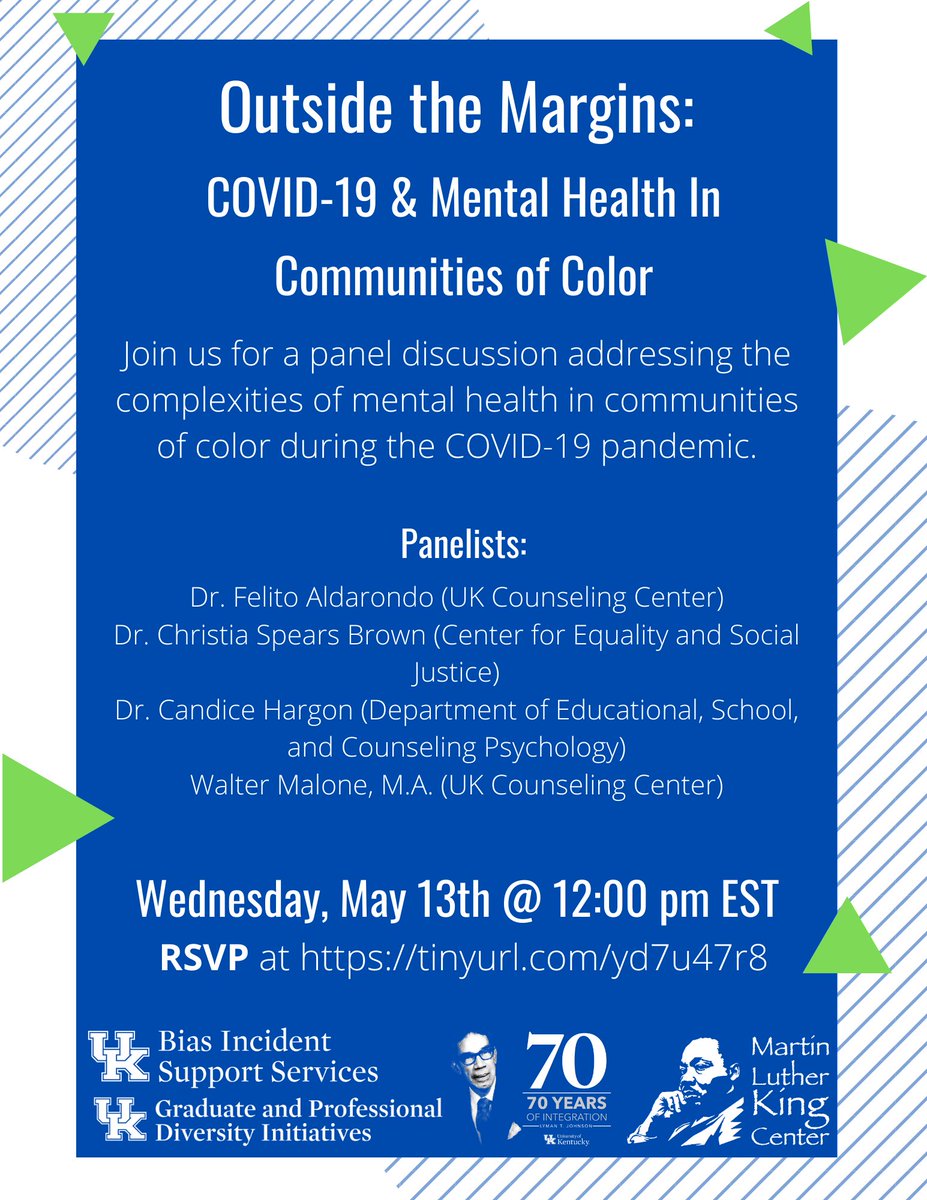 Join us Wednesday for a panel discussion addressing the complexities of mental health in communities of color during the COVID-19 pandemic. You will not want to miss it! Visit the link to RSVP.
