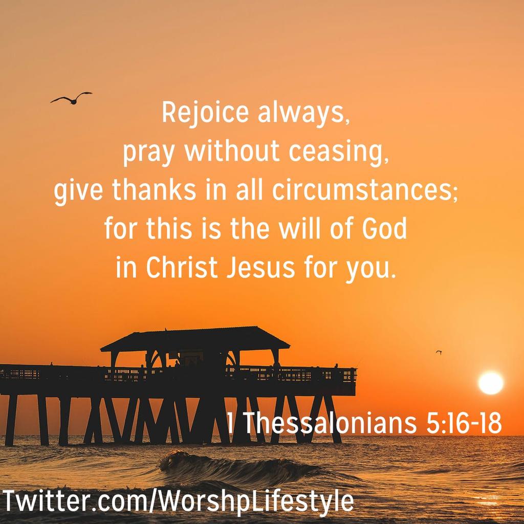WorshpLifestyle's tweet image. #Rejoice always, #pray without #ceasing, #GiveThanks in all #circumstances; for this is the will of God in Christ Jesus for you.
1 Thessalonians 5:16-18 ESV
bible.com/bible/59/1th.5… #PrayWithoutCeasing #Thankful #Joy #ThankfulThursday