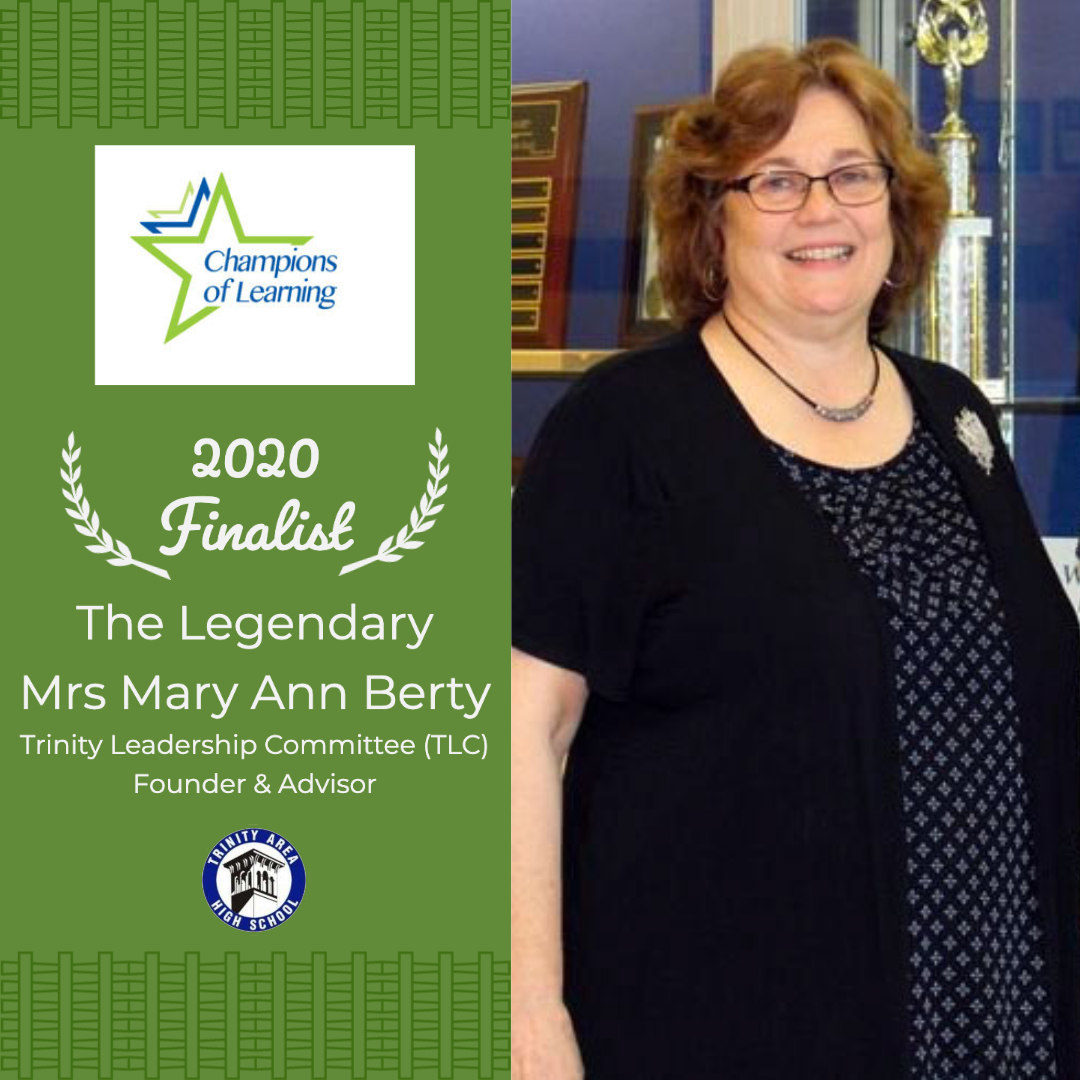 We would be honoring our Mrs Berty tonight at <a href="/TCFPE/">Consortium</a>'s Champions of Learning event, but much like our fondest memories of room 198, our world is scattered. For now, we'll send💙on "the Twitter" to <a href="/ths_and/">THS Speech and Debate</a>. Congrats &amp; THANK YOU!! <a href="/TrinityAreaSD/">Trinity Area School District</a> <a href="/thstrinitypride/">Trinity High School</a> <a href="/TRINITY_MLUCAS/">Dr. Michael Lucas</a>