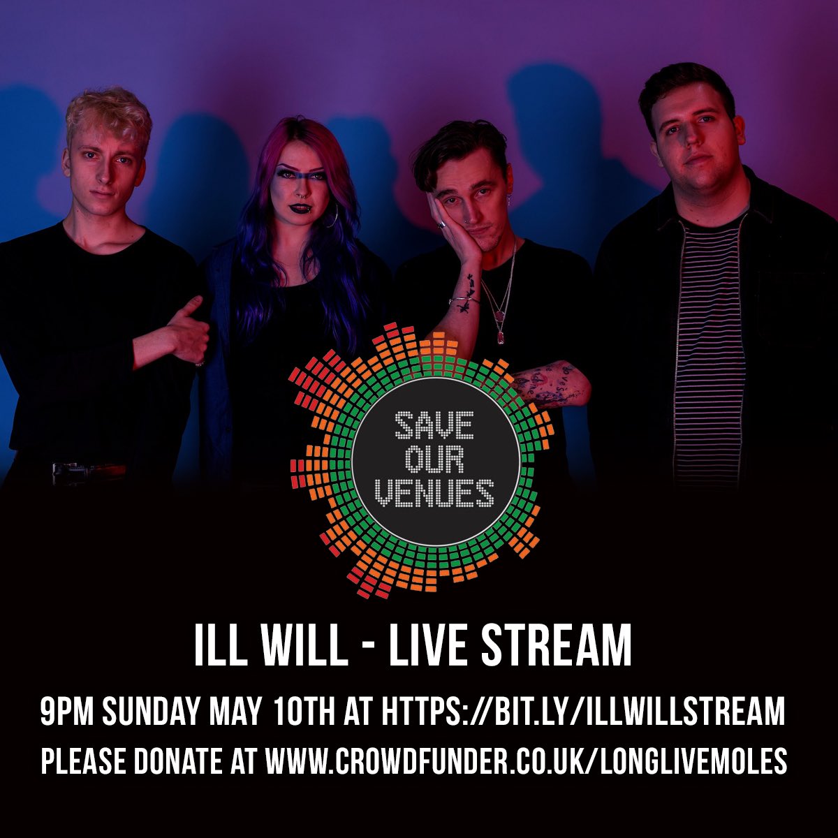 More live streamed music from the great @illwillband this Sunday at 9pm to help raise funds for our #SaveOurVenues fundraiser. 

Check our Facebook page for info &amp; the stream. <a href="/musicvenuetrust/">Music Venue Trust</a> <a href="/BathEchoWO/">Bath Echo | What's On</a> <a href="/BathEnts/">Bath Chron What's On</a> <a href="/ListomaniaBath/">Listomania</a>