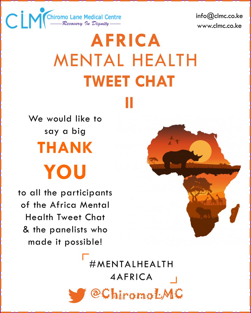 We would like to say a big THANK YOU to all the participants and panelists of the Africa #MentalHealth Tweet Chat! Without you, it wouldn't have been possible! 

#MentalHealth4Africa
