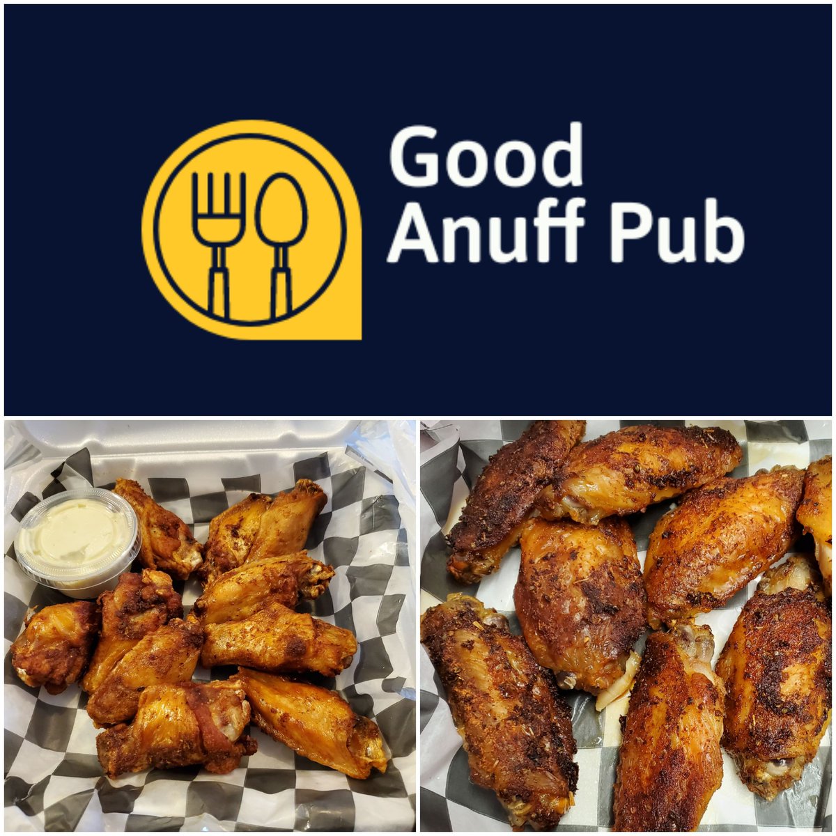 best_syrups's tweet photo. Its wing Night @ Good Anuff Pub!! #Goodanuffpub #TEAMYME #BestSyrup #FlavorFactory #CreatureWears #WINGS #FingerLickingWings #Licking #foodporn #foodies #foodietweet #supportlocalbusiness #stacy #chef #LakeSt #Niles #SocialDistancing #curbside #delivery #AMAZING #dinner #yummy https://t.co/HtHyJtNnxz