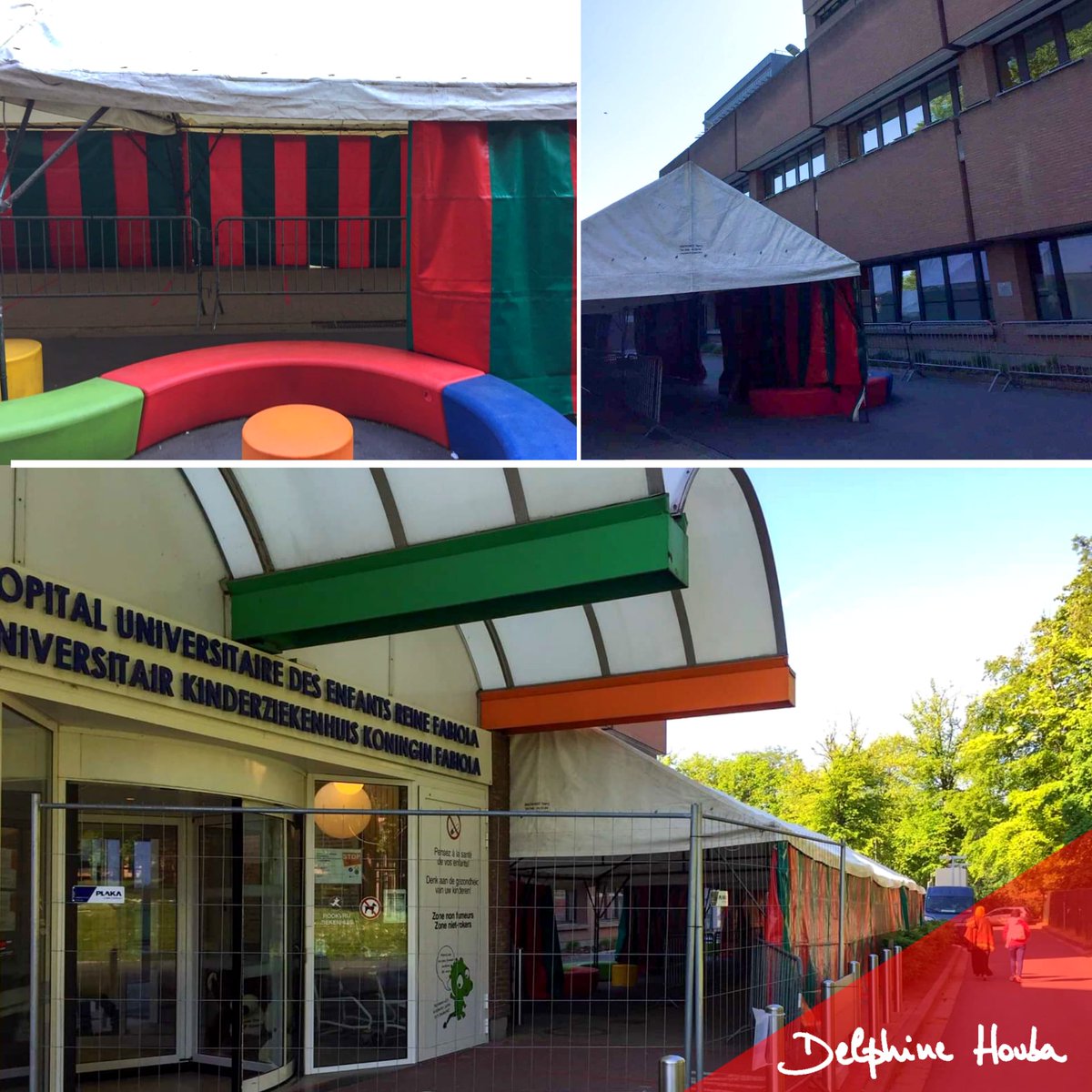 DelphineHouba's tweet photo. Le matériel communal de la @VilleBruxelles à nouveau mis à contribution pour agrandir l'espace d'accueil destiné aux personnes se présentant à l'@HUDERF_UKZKF. Un parcours ainsi toujours plus sécurisé sur le plan sanitaire. 
Encore merci à l'ensemble du personnel mobilisé. 🙏 https://t.co/THHmHdXVH3