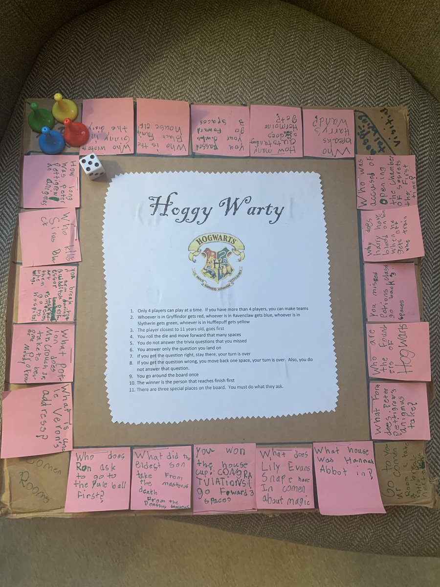 AbbyBrownELT's tweet photo. So proud to share this work by 2 awesome Roadrunners who created their own board games based on subjects that interested them! ❤  One is a math game and the other is Harry Potter themed. #yearningforlearning #hheshares #creativeinnovators https://t.co/x3sbbiIxyE