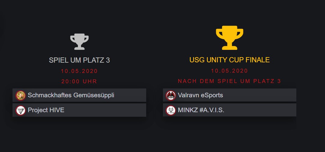 7SeriesRL's tweet photo. Nun ist es soweit: die Finalrunde des #UnityCups findet am kommenden Sonntag statt. Es wird spannend!

Im Finale stehen
@ValravnEsport vs. @MinkzGaming #AVIS

Um Platz 3 kämpfen 
#Schmackhaftesgemüsesüppli vs. @HIVEnbg 

#USG
#LetsGo 
#Hype https://t.co/8a1nrRokoE