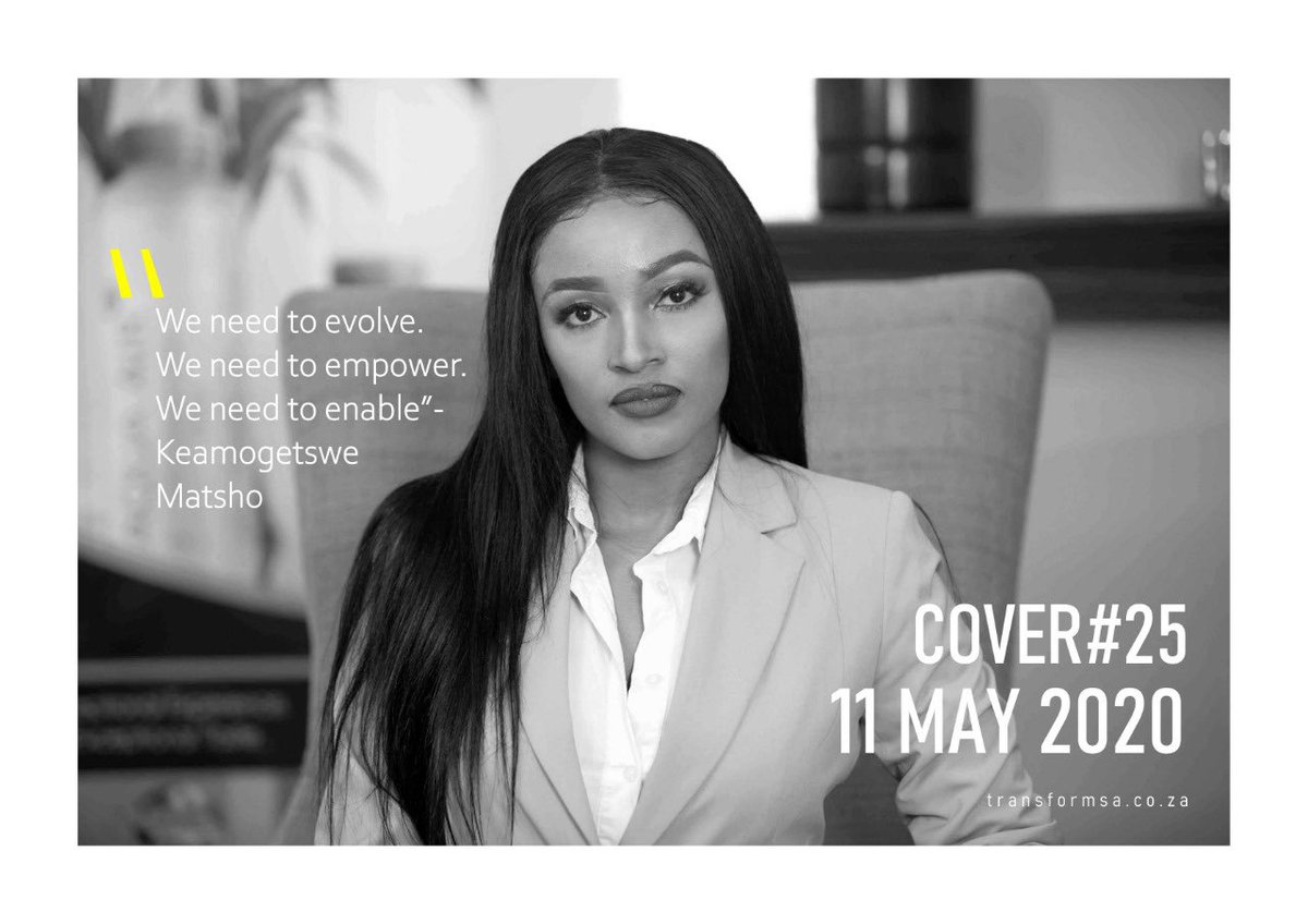keamo_matsho's tweet photo. Thank you @transform_sa for the candid interview. Thank you to @moiponegroup and @TeboLebakeng lebakeng for being champions of transformation by giving me the opp to lead @aqua_air_africa .
@transform_sa magazine will be available 11 May 2020. https://t.co/arm8421CCy