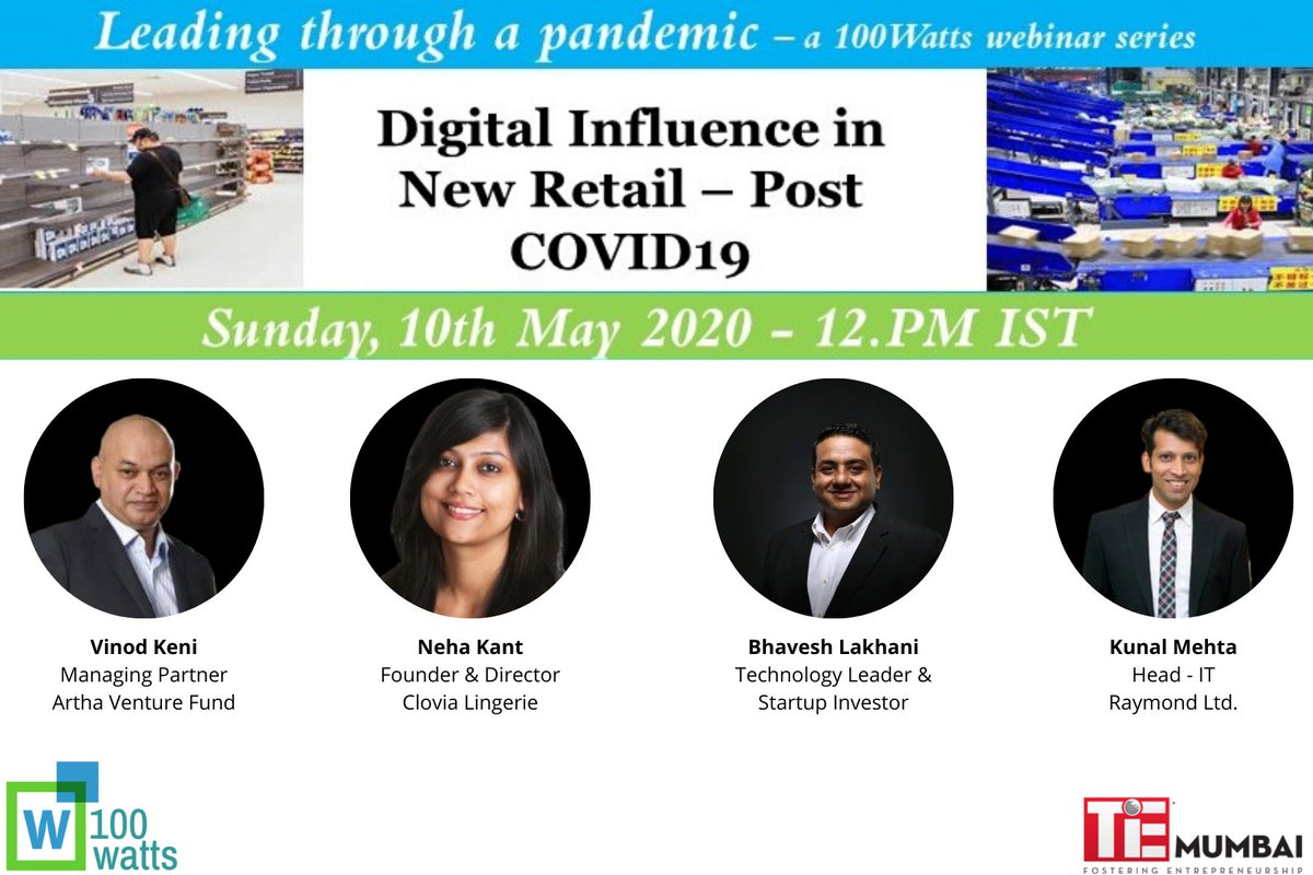 100wattsT's tweet photo. Register->https://t.co/qEJx1naBsh #investors, #founders & #TechLeaders discuss the #Digital Influence that will Power #NewRetail #accelerator #venturecapital #deeptech @Cloviafashions @TheRaymondLtd, @artha_vc @TiEMumbai @rai_india #TalkRetail @kunalm77
@LaBh1 @VinodKeni https://t.co/nw2kg2jK6k