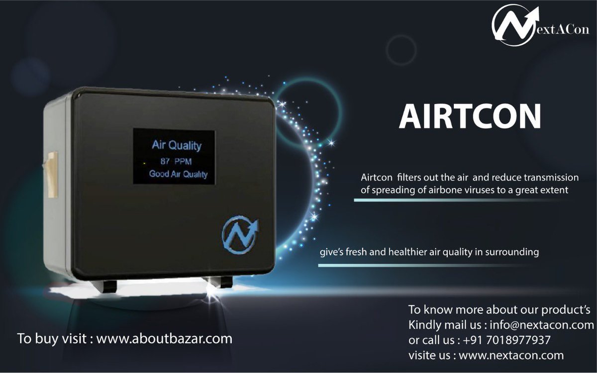 Rohan_Patil10's tweet photo. @Apponext_System Buy AirTCon an air purifier with compact size at https://t.co/dcjUry2OV3 product by https://t.co/45R4zJoR8G https://t.co/a1bSUvbN0z