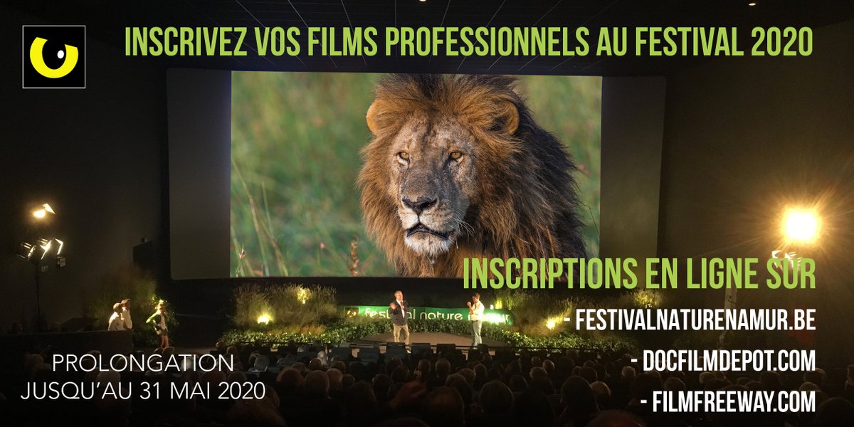En raison du confinement, nous prolongeons la période de soumission du concours des films professionnels.
=> festivalnaturenamur.be/concours-films…