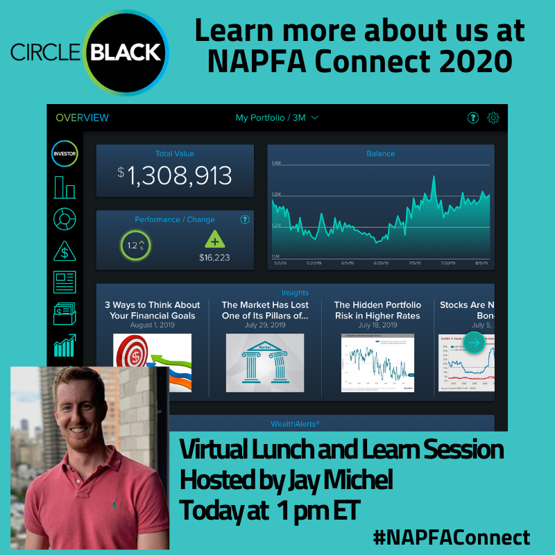 Join us for a virtual Lunch and Learn Session at NAPFA Connect 2020 this this afternoon at 1 pm ET. #NAPFAConnect #CircleBlack #fintech #DataHub #Models #Trading #Billing #LunchandLearn