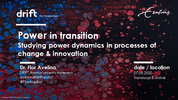 FlorAvelino's tweet photo. Grateful for the opportunity to share our research on #PowerinTransition dynamics in processes of change & #transformativeinnovation at the 100% digital @transitionsnest #NEST2020 conference. My slides are now online here: https://t.co/FBmHVgHSjc https://t.co/YIsErY850K