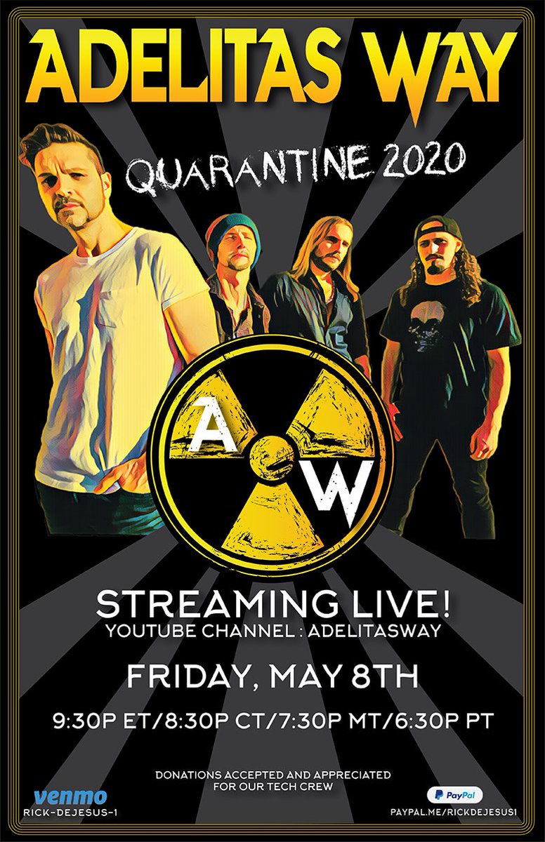 Tomorrow!!! Don't miss another <a href="/adelitasway/">Adelitas Way</a> full on Live Stream from SIR Studios in Vegas! Deets &amp; time right here ⬇️ #LiveStream #Rock #Music #AdelitasWay #AWArmy