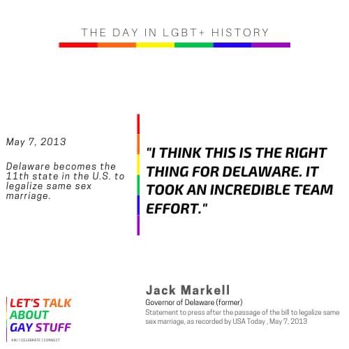 talkgaystuff's tweet photo. This day in #LGBTQ #history Delaware became the 11th state to legalize same sex marriage in 2013.
#podcast #letstalkaboutgaystuff #queer #gayhistory #lgbtqhistory #delaware #jackmarkell #samesexmarriage #stophate #lovewins #enddiscrimination #gaymarriage #qualityforall #may7 https://t.co/CajpFDcjE8
