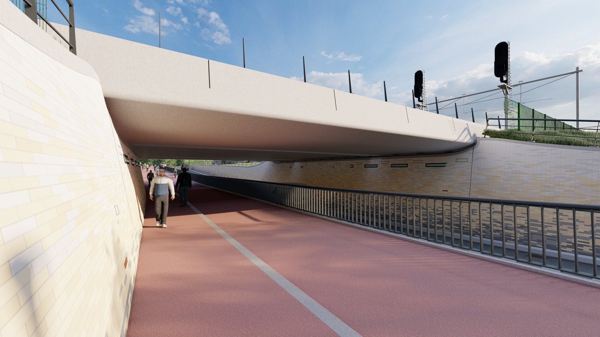 ProRail's tweet photo. Dit weekend schuiven we het dak van een nieuwe onderdoorgang in het spoor in Rijswijk. Een zware kolos van 1200 ton. 👊🏻
Let op: van vrijdag tot en met zondag daarom geen treinen maar bussen tussen Den Haag HS en Schiedam.
https://t.co/AIstDo1PX0
#PHSRijswijkRotterdam #Strukton https://t.co/bIPpuBGrNp