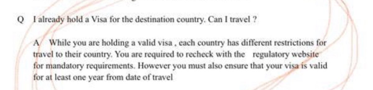 unitedwestand54's tweet photo. @MEAIndia @PMOIndia @PIBHomeAffairs @MoCA_GoI @MoHFW_INDIA @IndembAbuDhabi One of the clause on Airindia page, how are we supposed to have one year validity if we want to leave because our visa is expiring ! How can we have 1 year ?! What nonsense #OutboundFlightsFromIndiaNOW #nristuckincities #checktherules @HardeepSPuri https://t.co/d7hTivHm8c