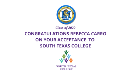 CCastro77609917's tweet photo. Congratulations to Rebecca Carro on her acceptance to South Texas College!!! 
@Pride_Mustangs @ramjrcastillo @BeccaBechtold @ylcaldwell https://t.co/ieVpFSvJst