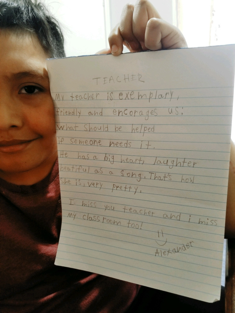 abradley1981's tweet photo. What a sweet note from one of my third graders! #TeacherAppreciationWeek2020 #pantherpride @BlairPanthers https://t.co/cOgoHdMSqm
