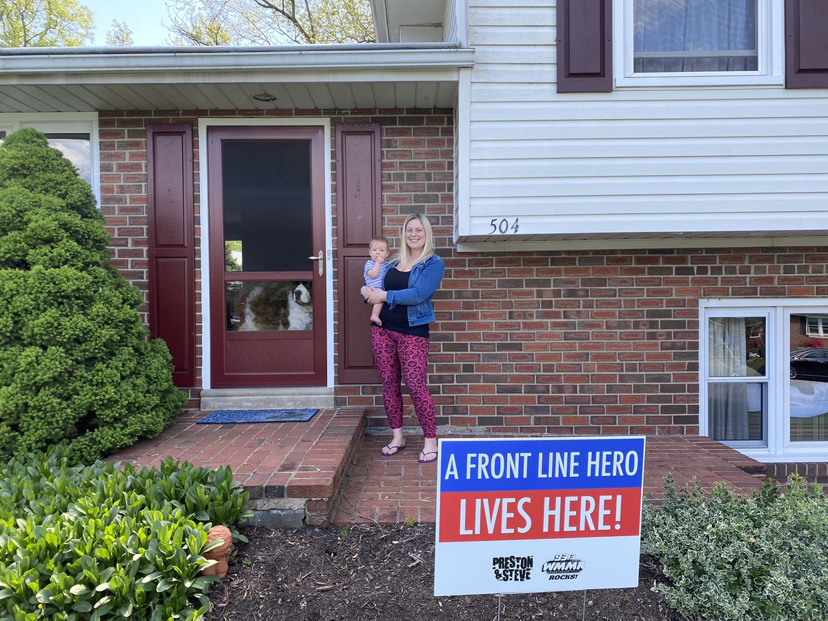 TMitch_LSCHS's tweet photo. Thank you @PrestonSteve933  @CaseyBoyCasey @prestonelliot @NickMcIlwain1 @kathyromano11  @MarisaMagnatta @mor100 for recognizing my wonderful wife Kelly and all her great work! You guys rock! And sorry to whoever dropped off the sign and was greeted by our Saint Bernard! https://t.co/vk89OuAf0o