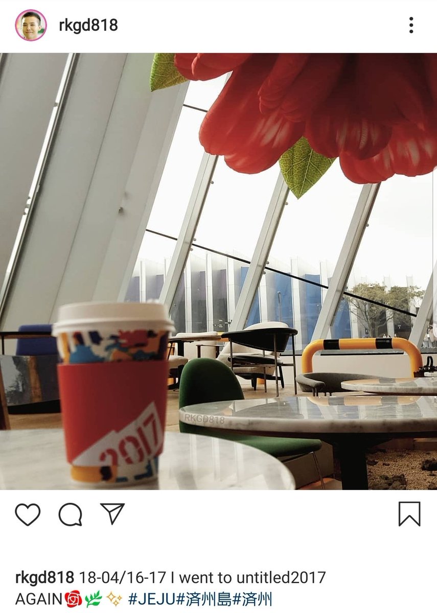 rkgd818's tweet photo. 2018年4月に2回行った済州島のGD CAFE untitled2017🌹🌿あの頃がホント懐かしい✨(*´-`)✨💕また会える日を楽しみに日々乗り切ろう💪💦 #gd #untitled2017 #gdragon https://t.co/TJGjQKGyne