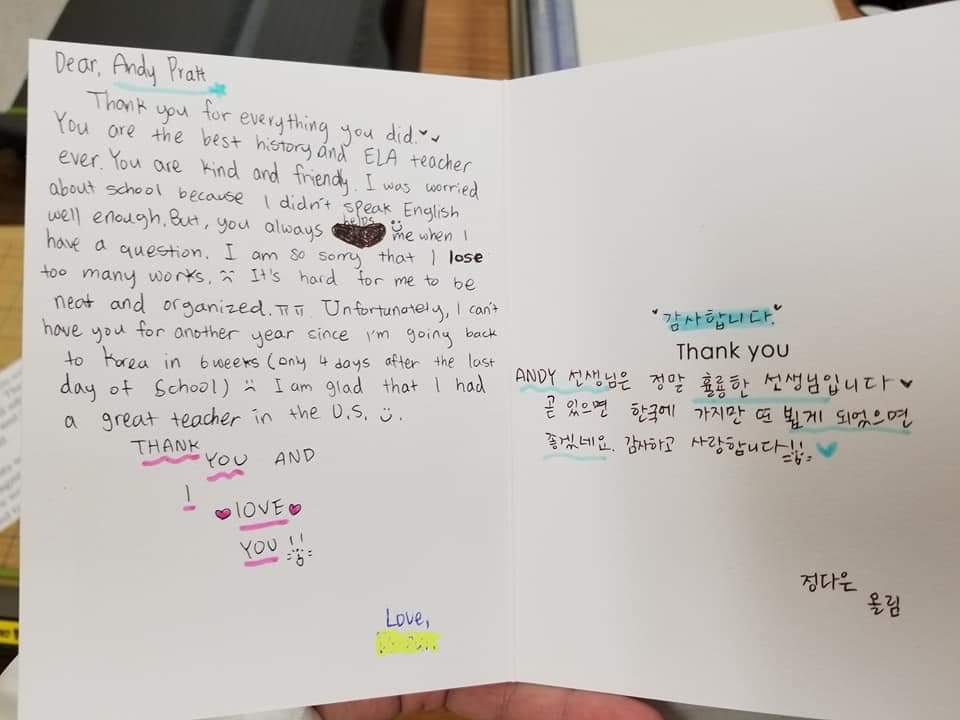 앤디 프랏 Happy Teacher Appreciation Week In Usa To My Fellow Ahgateachers Out There I Miss Getting Notes From My Kiddos Who Would Include Got7 On Their Notes To Me