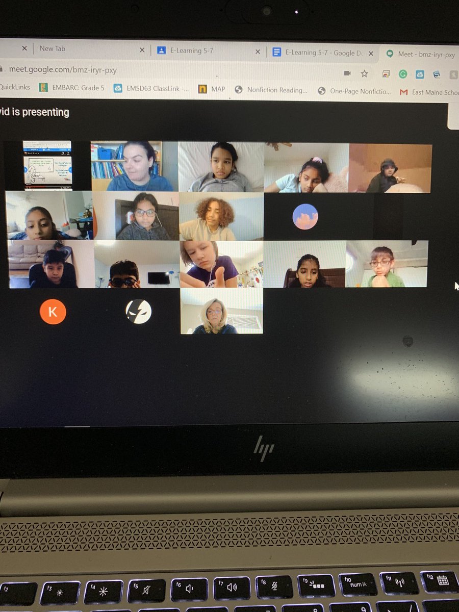 Students completing a Nearpod about Email etiquette during our meeting today.