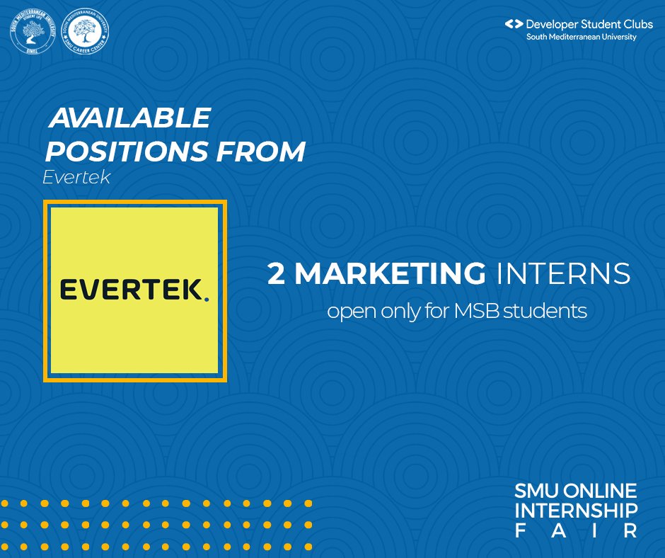 dsc_smu's tweet photo. [Thread]
Make sure to check all the available positions that we have from different companies/startups!

If interested, please send your CV and send us all the positions that you want to join-in to the email: smu.internship.fair@gmail.com

#SMUOnlineInternshipFair #DSCSMU #MENADD https://t.co/8DYzGLsadA