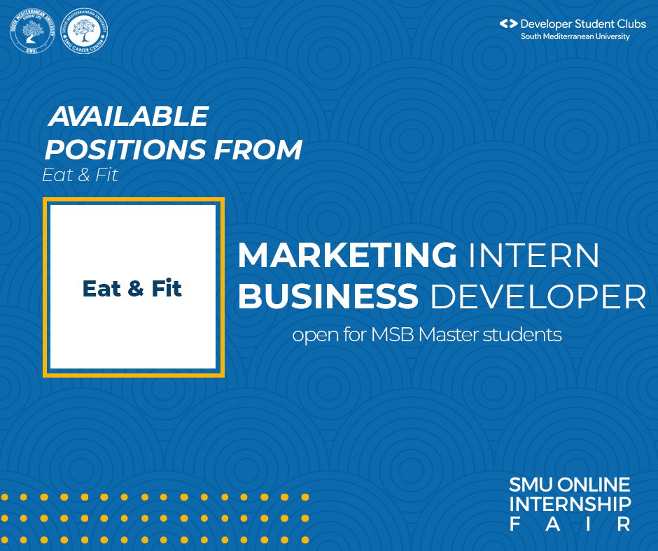 dsc_smu's tweet photo. [Thread]
Make sure to check all the available positions that we have from different companies/startups!

If interested, please send your CV and send us all the positions that you want to join-in to the email: smu.internship.fair@gmail.com

#SMUOnlineInternshipFair #DSCSMU #MENADD https://t.co/8DYzGLsadA