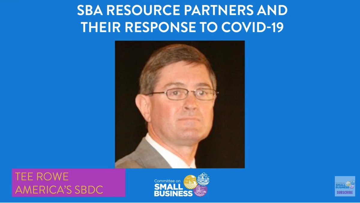 ASBDC's tweet photo. "In the last 8 weeks, SBDCs provided over 3,500 webinars, and over 235,000 counseling hours to around 116,000 clients."@asbdc CEO, Tee Rowe talking to @HouseSmallBiz at forum on #smallbusiness &amp; #CARESAct https://t.co/EbAoNFQKJy https://t.co/5Tyv836M6i