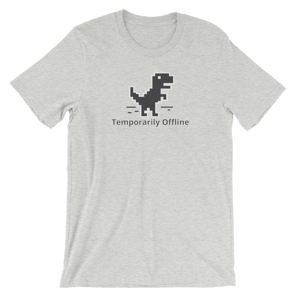forthedev's tweet photo. Show your status with this Temporarily Offline shirt. A fun way to say, No. #temporarilyoffline #dinogame #developers #Developer #developerlife #gamedev #forthedev #ftd https://t.co/JUKk4J1eS5