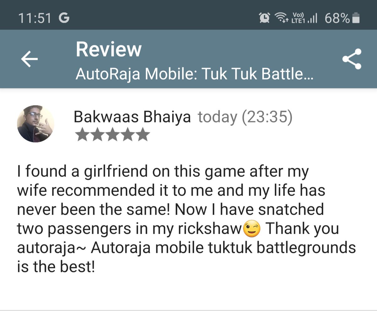 AutoRajaGame's tweet photo. That was the best review till date . No other game gives you the experience of multi-player game with your friends in Indian street map .Soon #autoraja is going to  launch in Mobile Premier League , #follow to stay updated . https://t.co/5ca8TsdaQQ