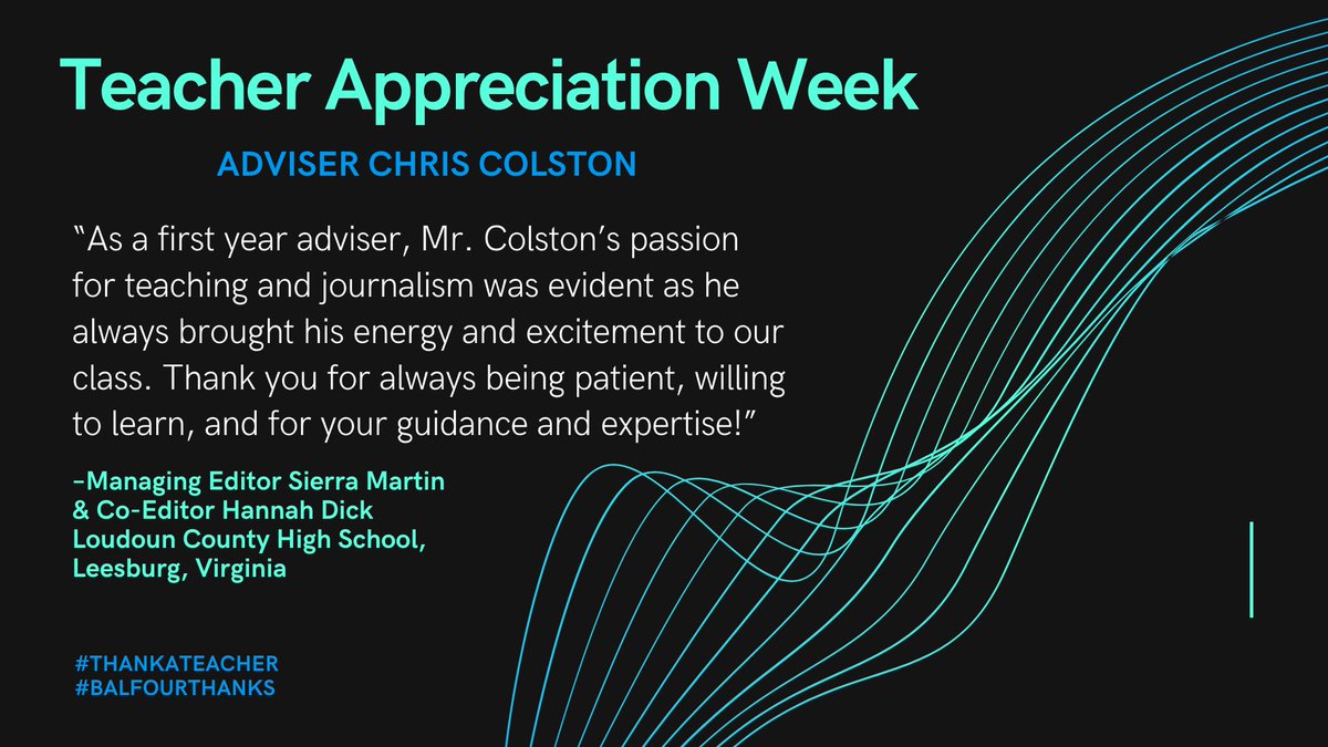 It's Teacher Appreciation Week! In honor of our advisers, yearbook staffers are sharing the love. <a href="/lord_loudoun/">LCHS Yearbook</a>
#ThankATeacher #BalfourThanks