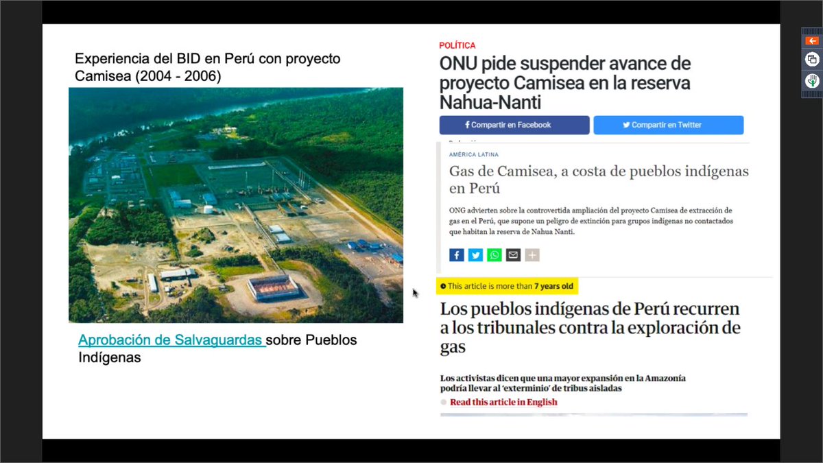 ONGDAR's tweet photo. #BIDHablemosDeSalvaguardas
El caso los pueblos en aislamiento y contacto inicial #PIACI de la #RTKNN y el proyecto Camisea, nos lleva a estar pendientes de aquellos préstamos de IFIS que cambian las normas nacionales y que implican impactos a nivel local. https://t.co/mOXrElYrbe