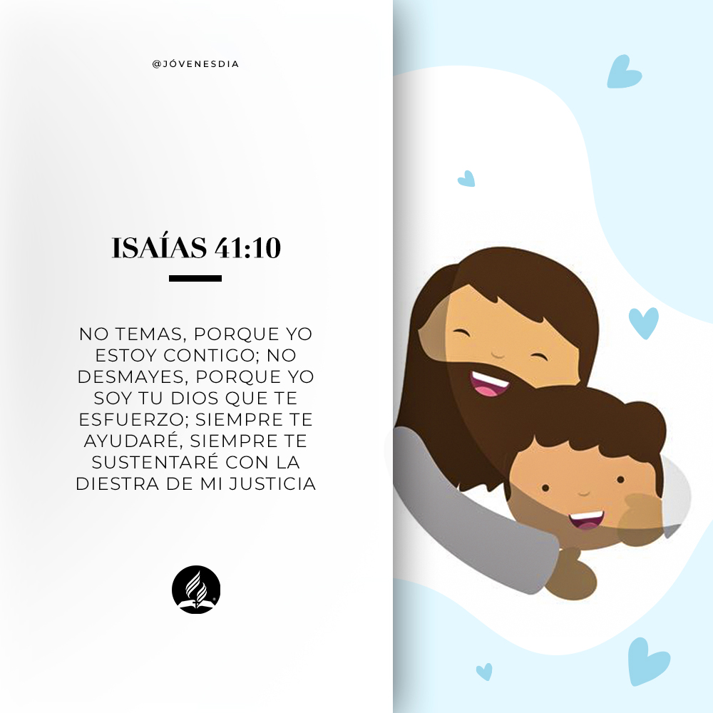 JovenesDIA's tweet photo. Dios te dice: "No temas porque yo estoy contigo; no desmayes, porque yo soy tu Dios que te esfuerzo; siempre te ayudaré, siempre te sustentaré con la diestra de mi justicia"...Isaías 41:10.
.
.Dios te ama con un amor eterno y más grande que el universo...#ComparteEsperanza https://t.co/Iidcwb2eVu