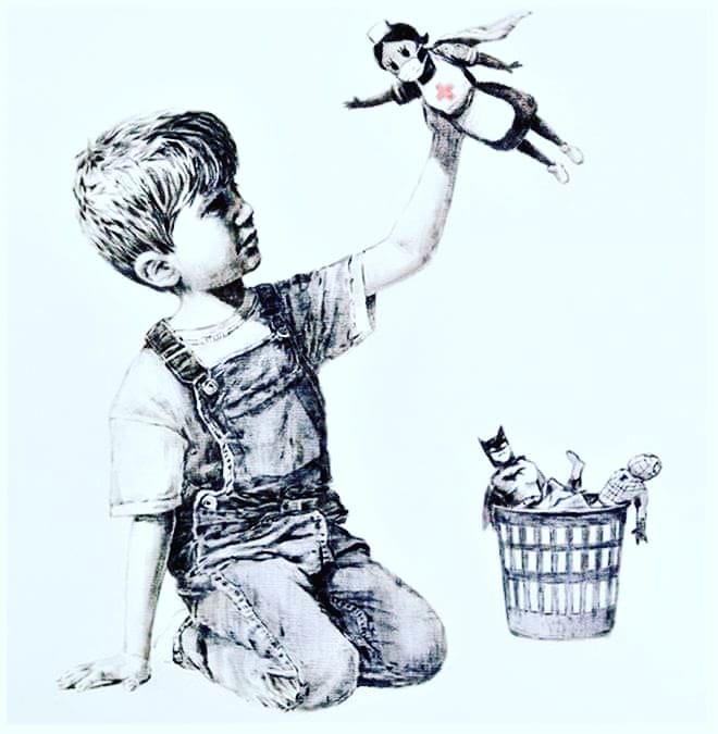 UmbertoBSKT's tweet photo. #true #heroes #in #COVIDー19 #period : #Thanks #Bansky ❤️🧡💛💚💙💜🤎🖤🤍♥️ https://t.co/642TgFRmbM