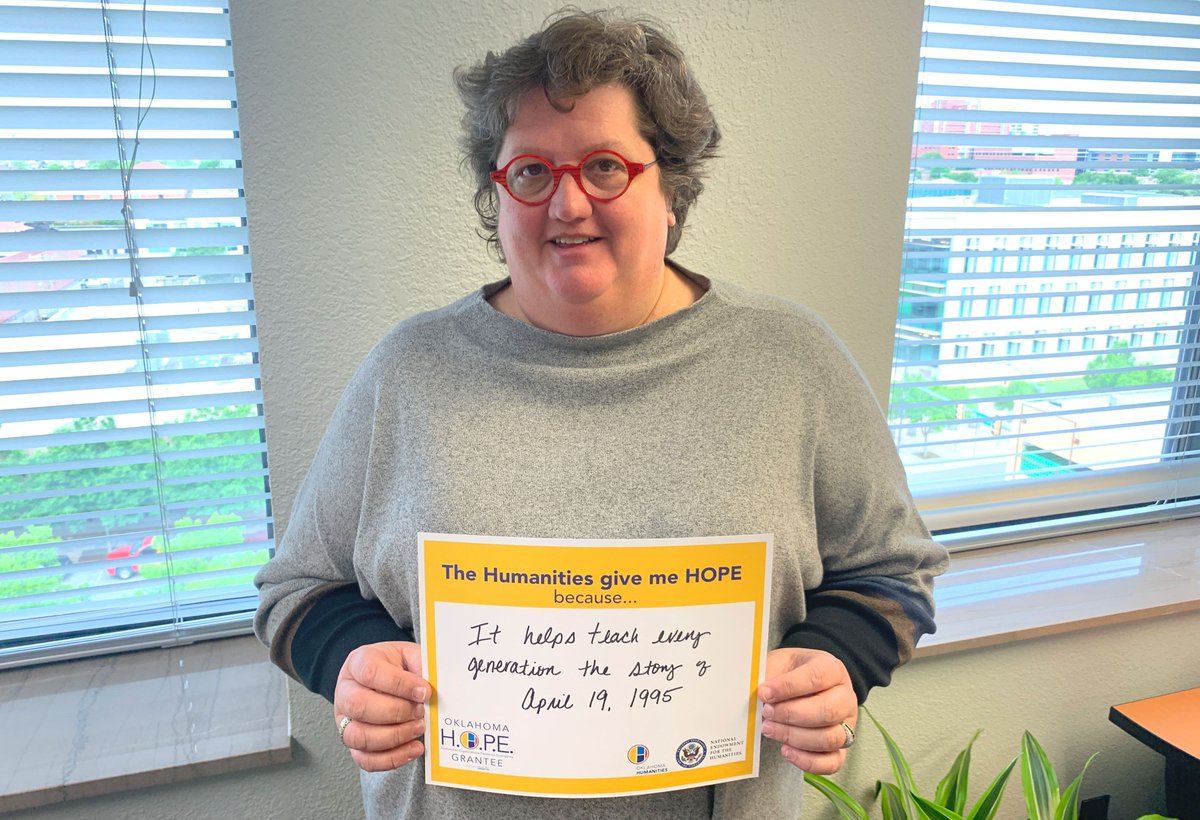 OKCNM's tweet photo. "Humanities give me HOPE because it helps teach every generation the story of April 19, 1995." We're honored to be named a H.O.P.E grantee, thank you to @OKHumanities and @NEHgov! #HOPEinOK #OkHumanities #NEHcares https://t.co/9wXL6YgVWi
