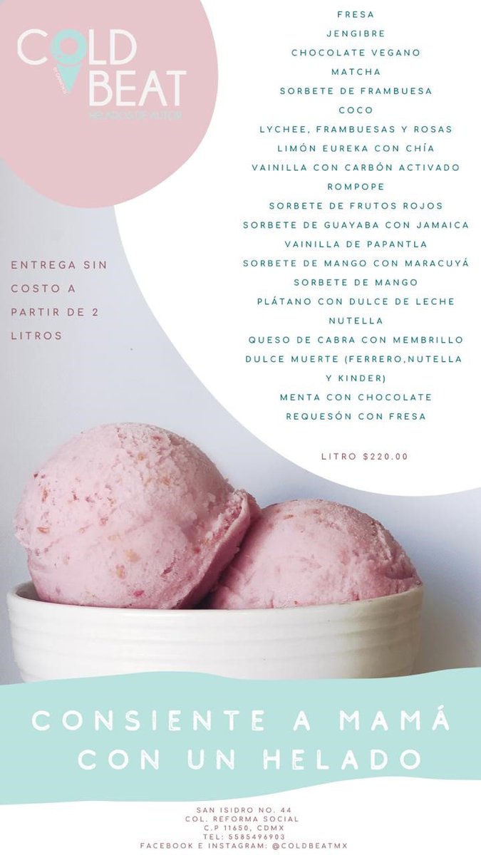 SaborEsPolanco's tweet photo. Consiente a mamá con un helado de @coldbeatmx 🍦 https://t.co/021TbZZ61E