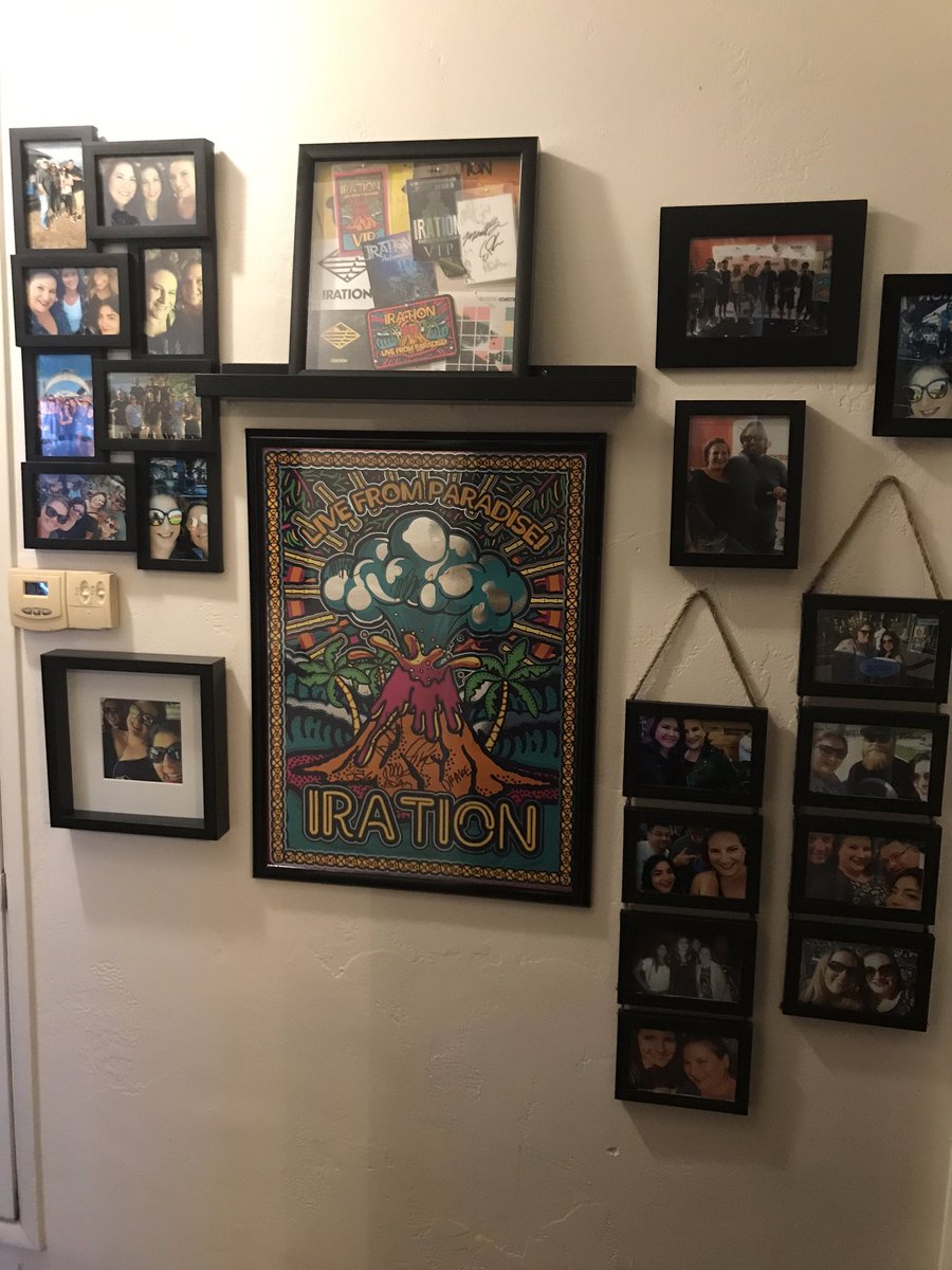 lckellam's tweet photo. I don’t know why I didn’t think of this years ago! My @Iration wall! A pic from every show I’ve been too - more items to add when my merch order shows up but for now I’m stoked! #Irator #IRATIONOVEREVERYTHING https://t.co/AqXjSKQmDU