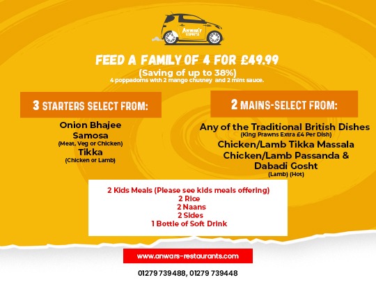 Anwars Express set meals 2.

Stay safe, stay tuned. Anwar's always by your side.

#indiantakeaway #indianfood_lovers #indianrestaurant #foodporn #whiteroding #dunmow #higheaster #Anwars #Anwarsrestaurant #Theheath #chelmsfordroad #hatfieldheath #essex #unitedkingdom #limpid