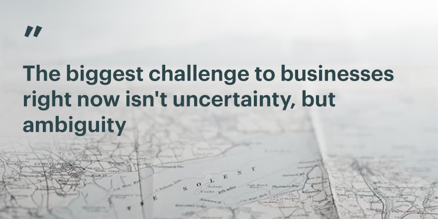 uxmag's tweet photo. "The biggest challenge to businesses right now isn't uncertainty, but ambiguity." 4 Strategies to Chart a Path Forward When There is No Map, from @ideo in @uxmag - https://t.co/Nok4uMgnbp #strategy #design #innovation https://t.co/aTwmEaFHfR