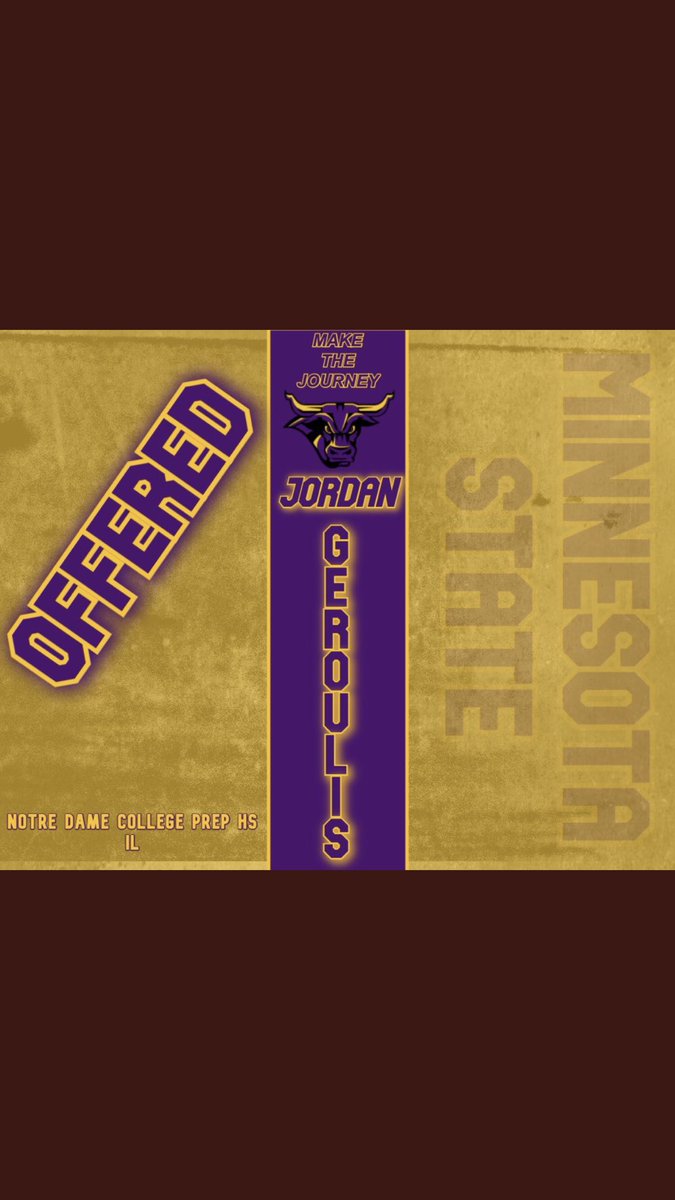 JordanGeroulis's tweet photo. Grateful to have received an offer from Minnesota State Mankato. @CoachJackson32  @MinnStFootball https://t.co/jcMdTWfPaR