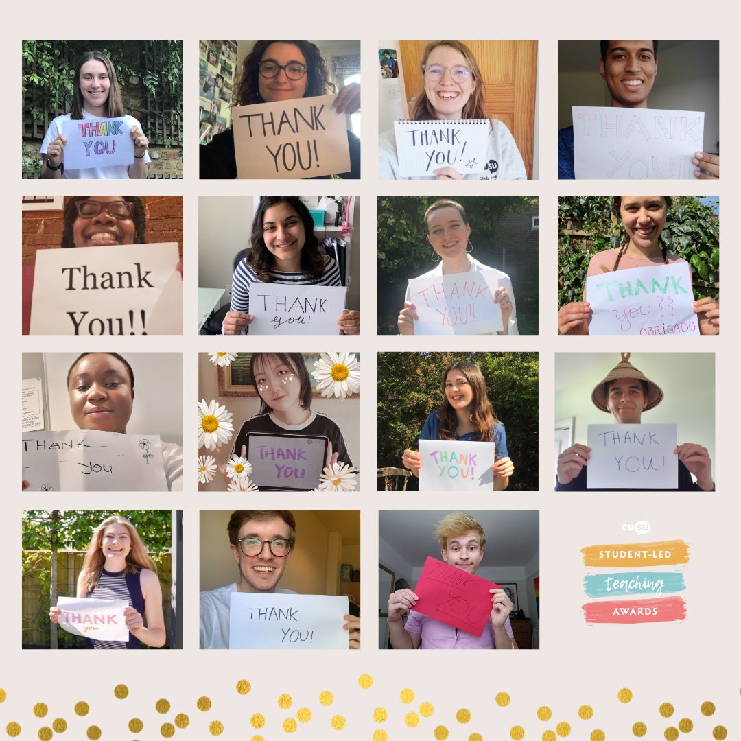 ✨We'd like to say a huge congratulations to the winners of the CUSU Student-Led Teaching Awards 2020. Thank you to all students who nominated - it's amazing to hear the great work of teachers &amp; support staff at Cambridge. Check out the winners here: ow.ly/M9zq50zzEUw…