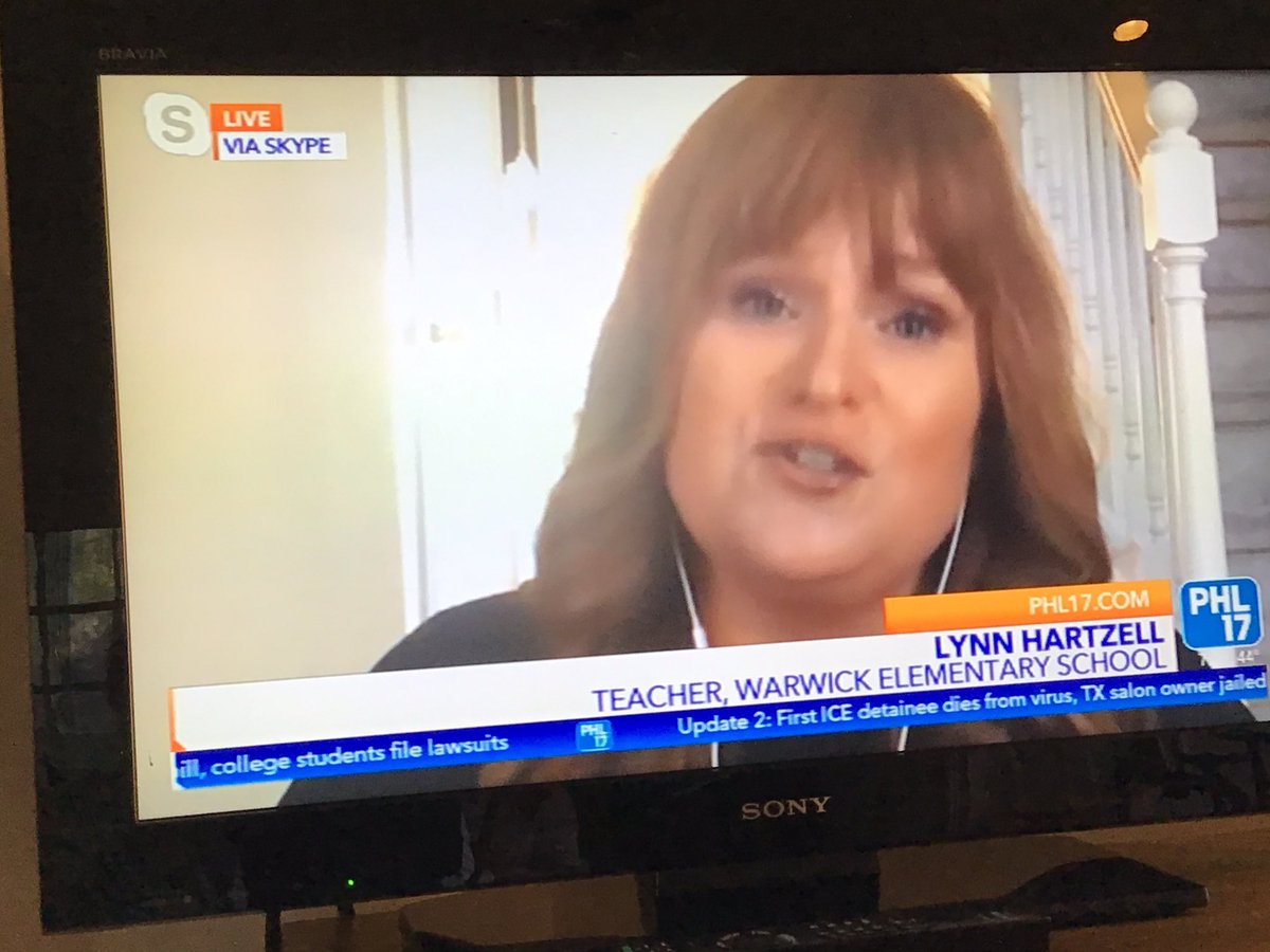 7:20 AM Philly 17! CB’s very own Mrs. Hartzell is interviewed in recognition of Teacher Appreciation Week.👏Such a dedicated  Professional forever shining with positivity and compassion. Leading the way especially during Distance Learning:) Hearts together!💞<a href="/CBWarwickElem/">Warwick Elementary School CBSD</a> #CBDLP