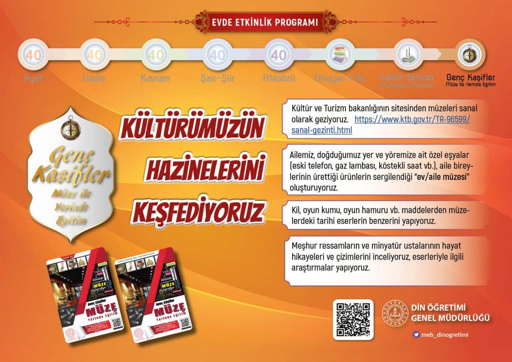 meb_dinogretimi's tweet photo. 📌Ev etkilerimiz “Genç Kâşifler” Müze İle Yerinde Eğitim Etkinlikleri konu başlığı ile devam ediyor. Etkinliğe ulaşmak için linki tıklayınız 👉
https://t.co/k37gb6llWV https://t.co/hDeEcREvGO