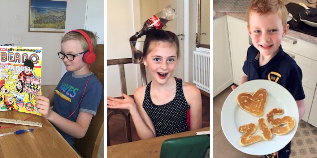 ZISnews's tweet photo. Whether it was doing a science experiment by cooking, reading jokes to classmates from a comic or creating a fantastic style for crazy hair day, our Lower School students have had fun during #ZISContinuousLearningPlan. Even so, we can't wait to see them back on campus on Monday! https://t.co/aL7yhoAxFs