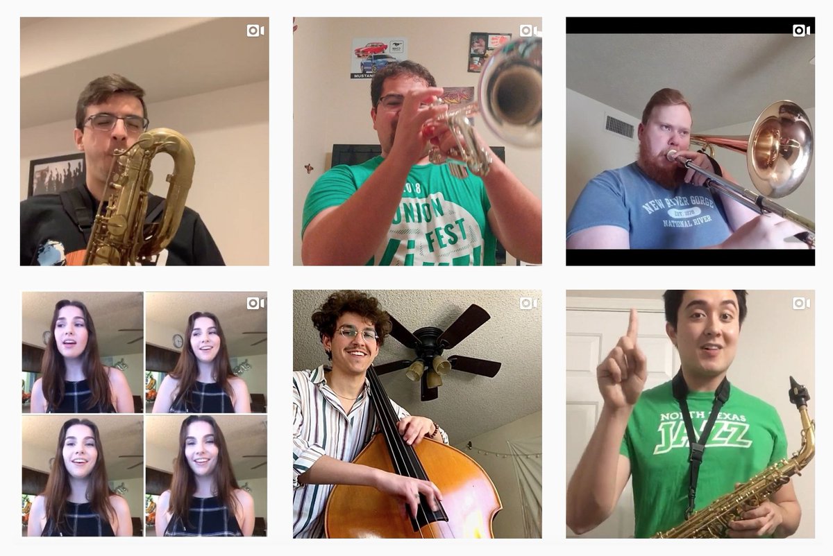 Here's what it's like for members of Grammy-nominated 
<a href="/UNTOneOClock/">One O'Clock Lab Band®️</a> to study during a pandemic. bit.ly/3fpI4uw #jazz #quarantinelearning 
<a href="/UNTsocial/">University of North Texas</a>