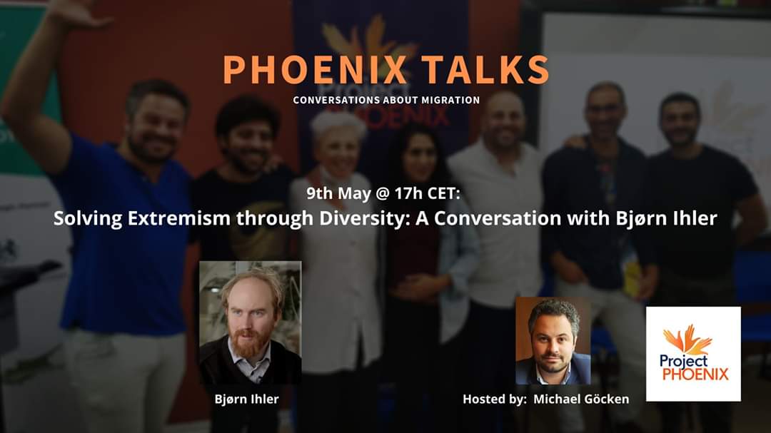 PhoenixProjEU's tweet photo. Very excited for #PhoenixTalks this Saturday - this week we'll talk with @bjornih about fighting  radicalization and extremism with #diversity and #inclusion. https://t.co/7VR3LPeyka