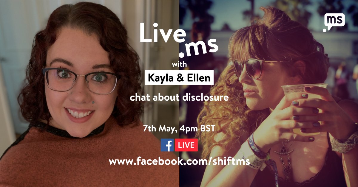 shiftms's tweet photo. 📢15 MINS TILL WE GO LIVE 📢 @ 4pm MSers Kayla &amp; Ellen will be chatting on our Facebook channel with Kayla's parents about disclosing MS 🗨️🎬 

Don't miss it, make sure you tune in here ➡️ https://t.co/R8dr15bRuT

Don't forget to say hi 👍 #LiveMS https://t.co/8MpEHtTCE0