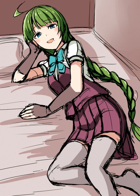 原稿やってて新規絵描けてないのでちょっと前に描いた夕雲姉さんをペタり

夕雲姉さんに添い寝されたい… 