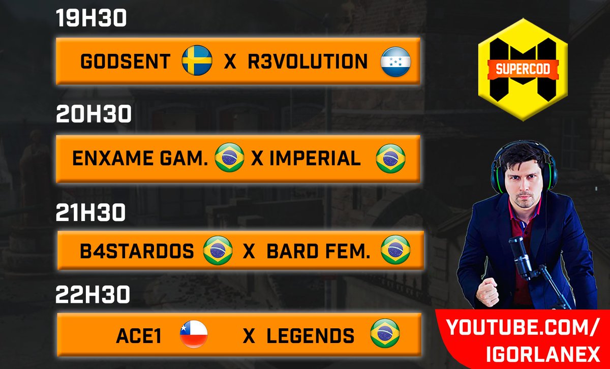 Oitavas de final da SuperCOD 5 de #CoDMobile hoje pegam fogo! Só jogão! 🎙️🔥