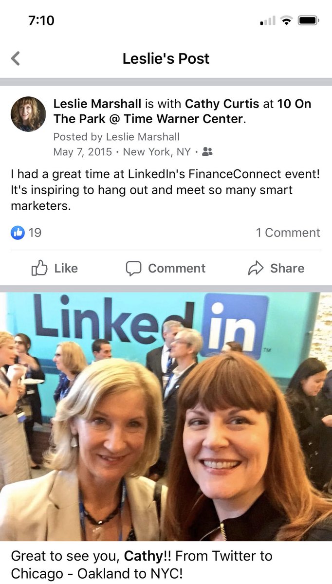 LeslieAMarshall's tweet photo. Fun #TBT memory with @cathycurtis in NYC! #ThrowbackThursday #fintwit #finserv is #funserv https://t.co/G7j1s1G3X7